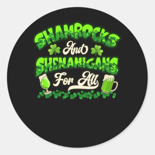 Saint Patricks Day Shamrock Beer Drinking Hoodie S Classic Round Sticker