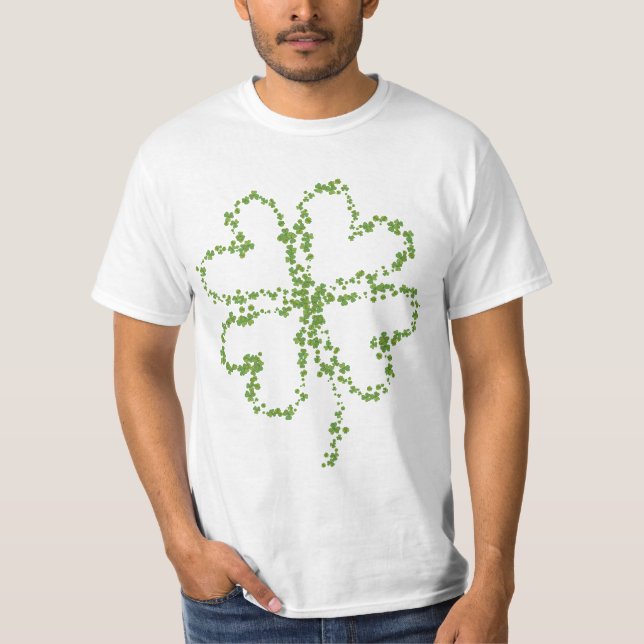 Saint Patrick's Day Shamrock Irish Lucky Clovers T-Shirt (Front)