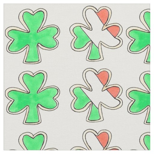 Saint Patrick's Day Shamrock Lucky Clover Cookies Fabric