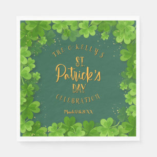 Saint Patrick's Day Shamrock Party Napkins