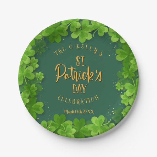 Saint Patricks Day Shamrock Party Paper Plates