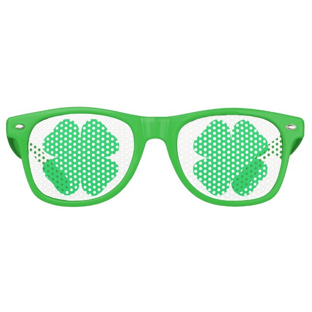 Saint Patrick's Day Shamrock Retro Sunglasses (Front)