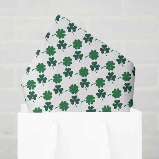 Saint Patrick's day shamrocks four leaf clover  Tissue Paper (Gift Bag)