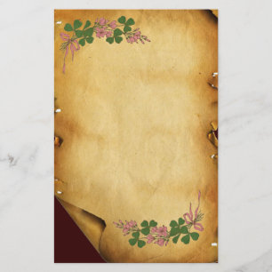 SAINT PATRICK'S DAY /Shamrocks on Brown Parchment Stationery