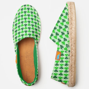 Saint Patricks Day Shamrocks Patterned Espadrilles