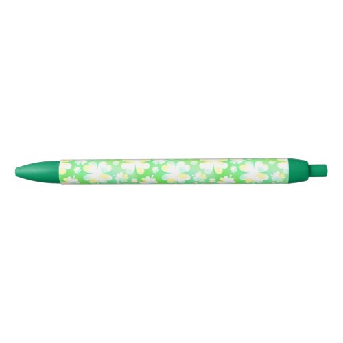 Saint Patricks Day Shamrocks Retro Watercolor Black Ink Pen