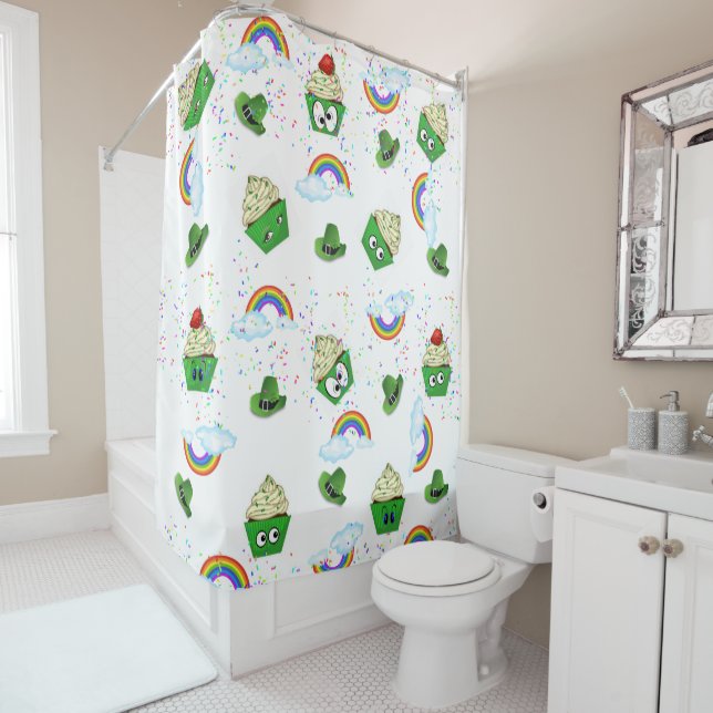 Saint Patrick's Day Shower Curtain Cupcakes (In Situ)