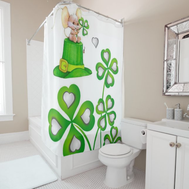 Saint Patrick's Day Shower Curtain Mouse (In Situ)