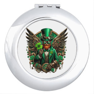 Saint Patrick's Day steampunk clover Compact Mirror