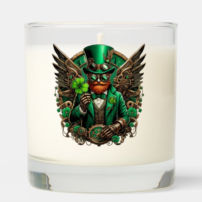 Saint Patrick's Day steampunk clover Scented Candle (Front)