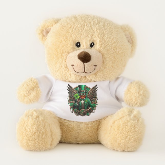 Saint Patrick's Day steampunk clover Teddy Bear (Front)