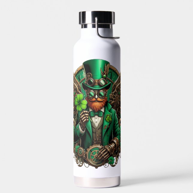 Saint Patrick's Day steampunk clover Water Bottle (Left)