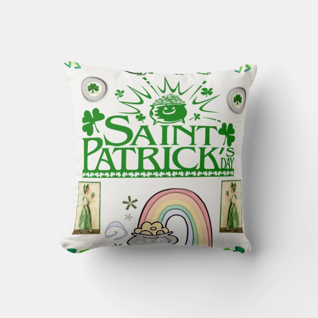 Saint Patrick's Day Throw Pillow (Front)
