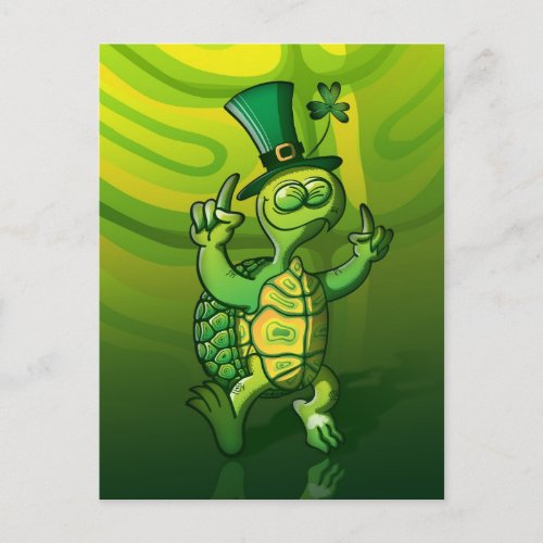 Saint Patricks Day Turtle Postcard