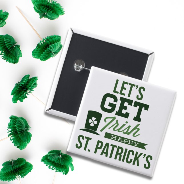 Saint Patricks Day Typography Pinback Button (Creator Uploaded)