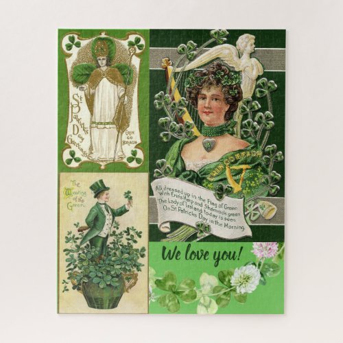 Saint Patricks Day Vintage Cards Jigsaw Puzzle