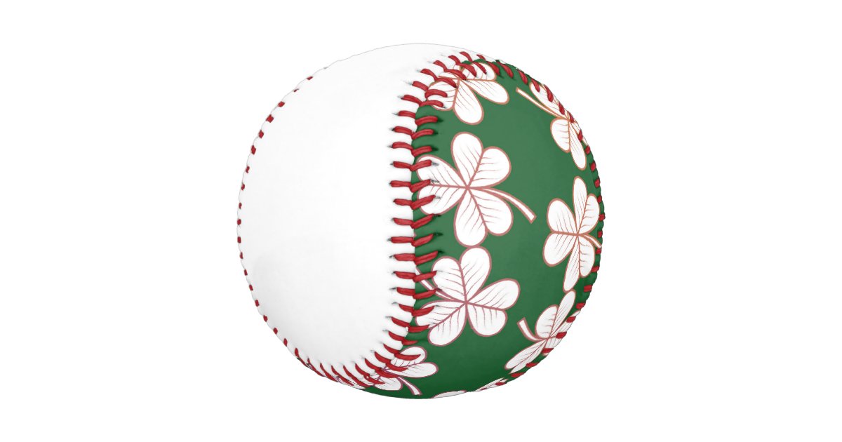 Green Clover Leaf Baseball, Zazzle