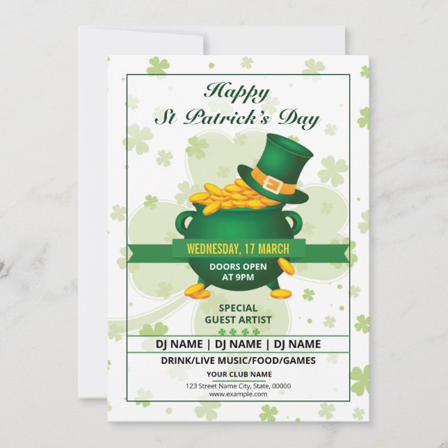 Saint Patricks Flyer Invitation (Front)