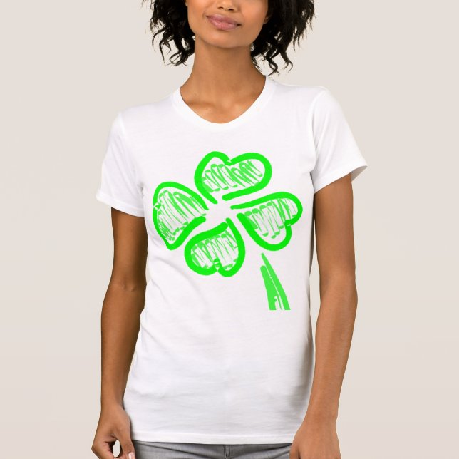 Saint Patrick's Four Leaf Clover T-Shirt (Front)