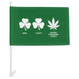 Saint Patricks Funny Party for Guys  Car Flag