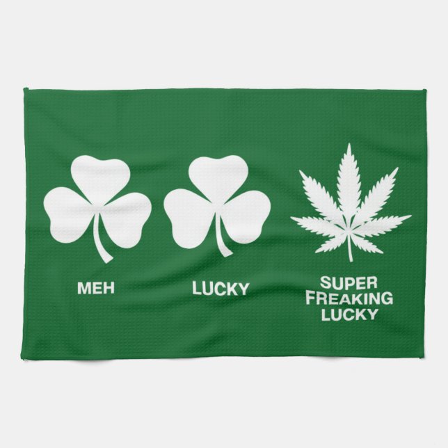 Saint Patricks Funny Party for Guys  Kitchen Towel (Horizontal)