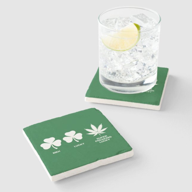 Saint Patricks Funny Party for Guys  Stone Coaster (Side)