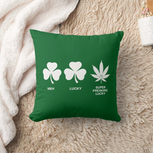 Saint Patricks Funny Party for Guys  Throw Pillow (Blanket)