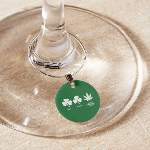 Saint Patricks Funny Party for Guys Wine Charm