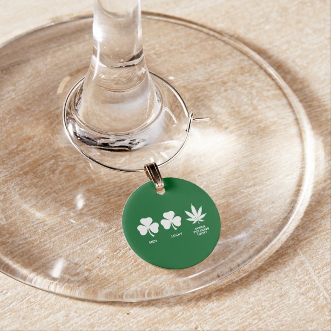 Saint Patricks Funny Party for Guys  Wine Charm (In Situ)