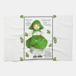 saint patricks green kitchen hand towel