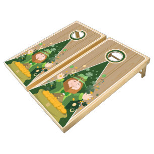 Saint Patrick's Leprechaun Gold Cornhole Set
