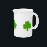 Saint Patrick's Shamrock Drawing Beverage Pitcher<br><div class="desc">A shamrock with outlines and shades of green. Custom pitcher. Original design to celebrate Ireland and Saint Patrick's day.</div>