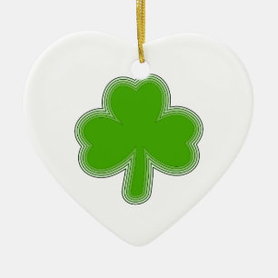 Saint Patrick's Shamrock Drawing Ceramic Ornament