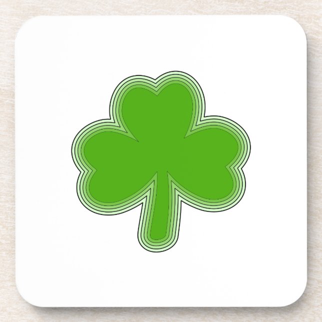 Saint Patrick's Shamrock Drawing Drink Coaster (Front)