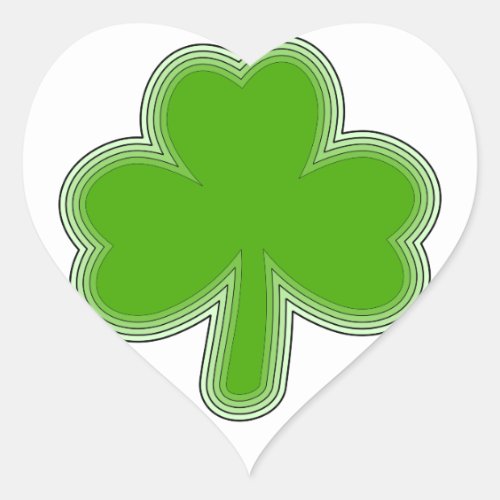 Saint PatrickS Shamrock Drawing Heart Sticker