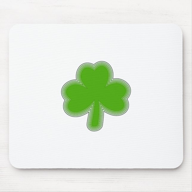Saint Patrick's Shamrock Drawing Mouse Pad (Front)