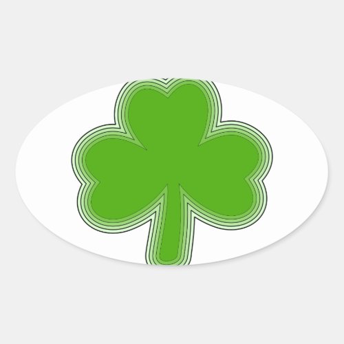 Saint PatrickS Shamrock Drawing Oval Sticker