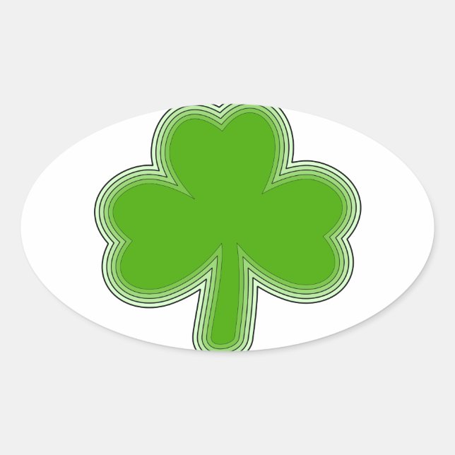 Saint Patrick's Shamrock Drawing Oval Sticker (Front)