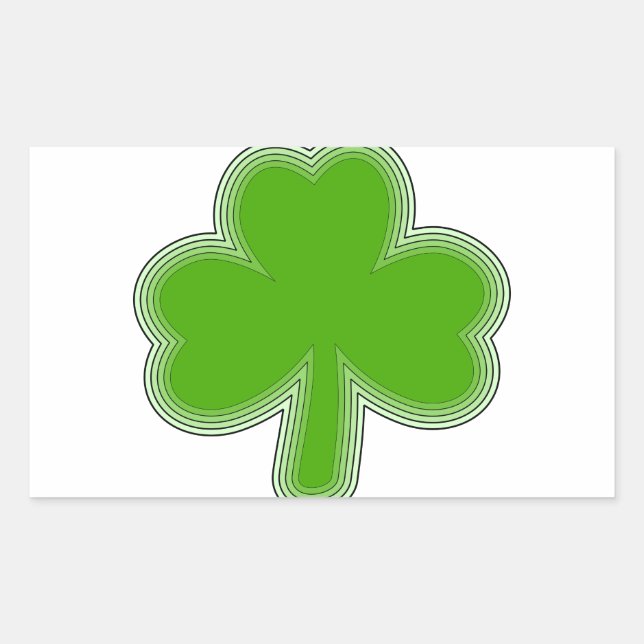 Saint Patrick's Shamrock Drawing Rectangular Sticker (Front)