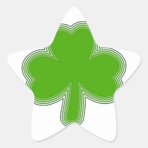 Saint PatrickS Shamrock Drawing Star Sticker