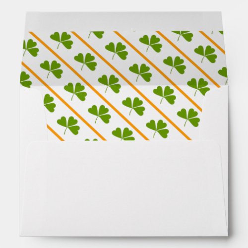 Saint Patricks shamrocks and orange color stripes Envelope