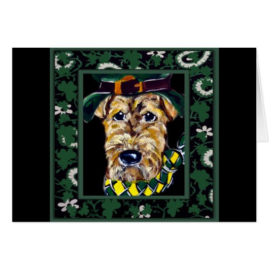 Saint Patty Airedale Cards (Front Horizontal)