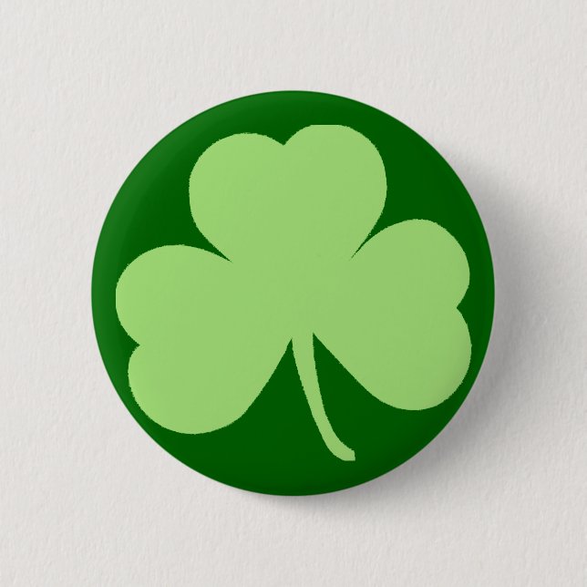 Saint Pattys Day Shamrock Pinback Button (Front)