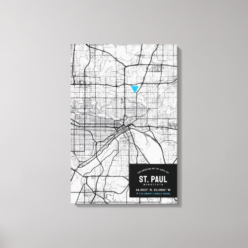Saint Paul City Map  Mark Your Location Canvas Print
