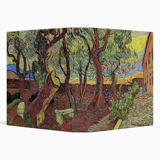 Saint Paul Hospital and Garden by Vincent van Gogh 3 Ring Binder (Background)