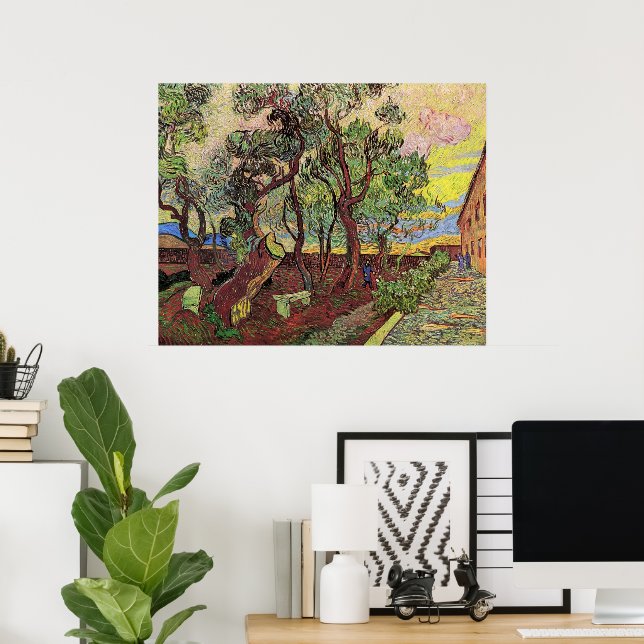 Saint Paul Hospital and Garden by Vincent van Gogh Poster (Home Office)