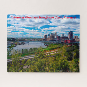 Saint Paul Minnesota.Christmas Greetings Jigsaw Puzzle