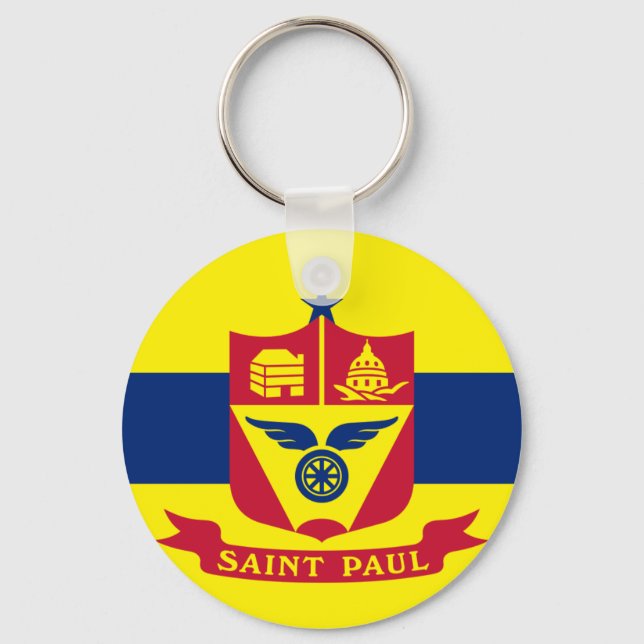 Saint Paul (Minnesota) City flag Keychain (Front)