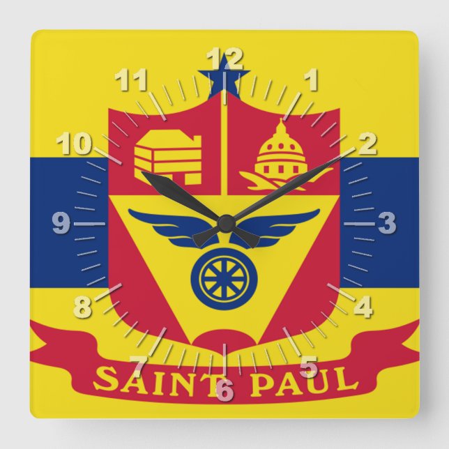 Saint Paul (Minnesota) flag Large Clock (Front)