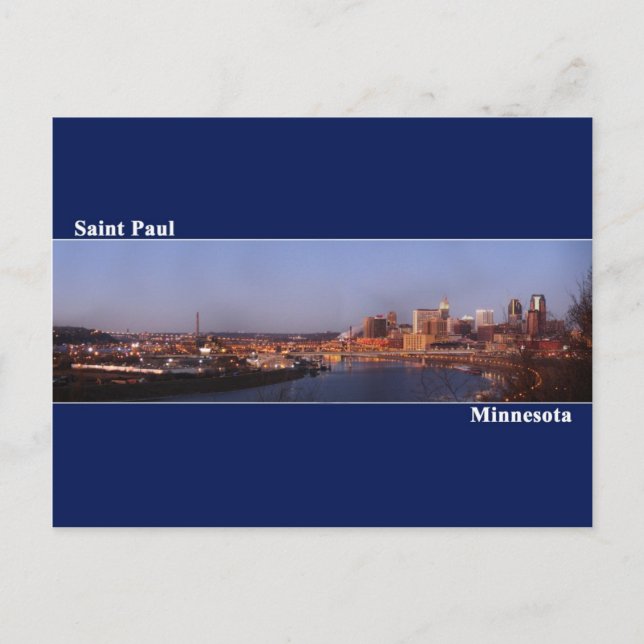 Saint Paul, Minnesota Post Card (Dark Blue) (Front)